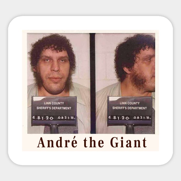 André the Giant Mug Shot Sticker by pocketlama